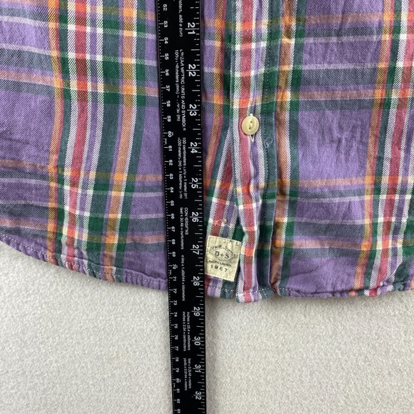 Denim & Supply Ralph Lauren Button Up Womens S Small Purple Plaid Short Sleeve - Picture 10 of 15